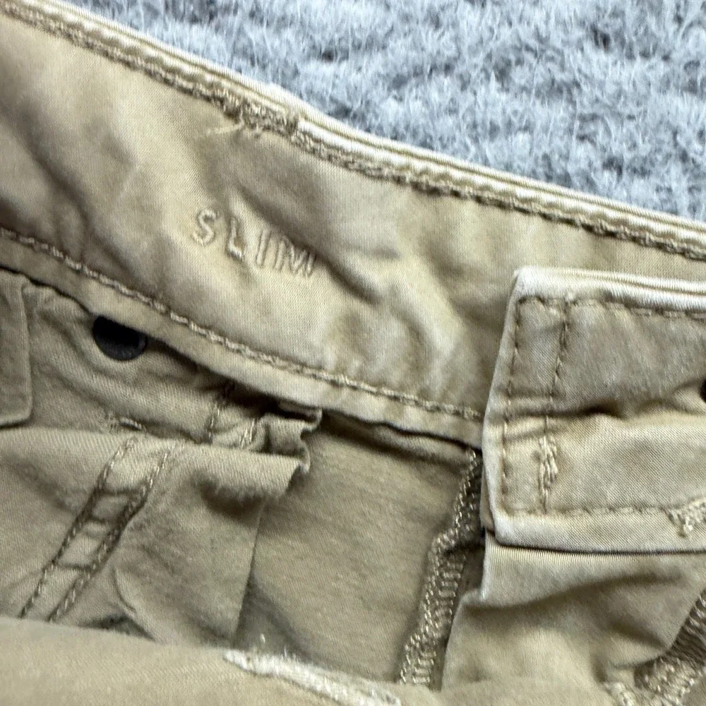 American Eagle Outfitters Flex Jeans Men 34x28 Beige Denim Straight Slim Stretch